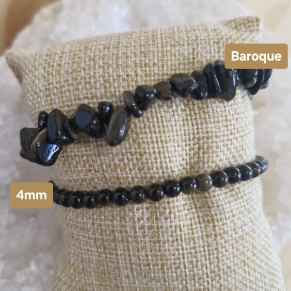 bracelet obsidienne dorée