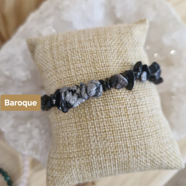 bracelet obsidienne flocon de neige