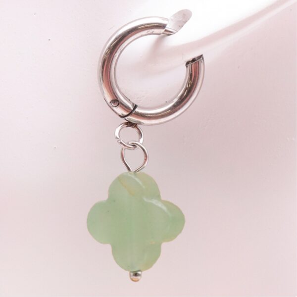 boucle d'oreille fleur aventurine verte