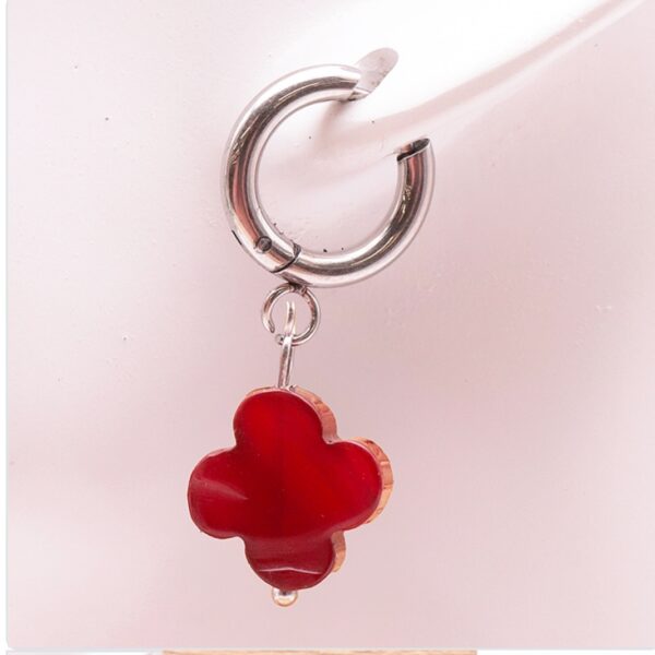 boucle d'oreille fleur cornaline